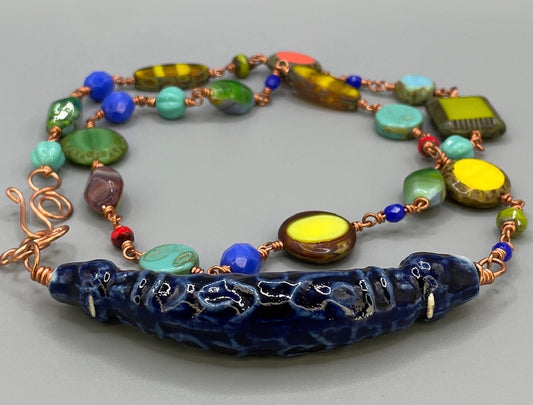 Bold Bright Future Necklace featuring Czech Glass Beads