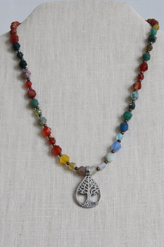 Tree of Life Rainbow Necklace